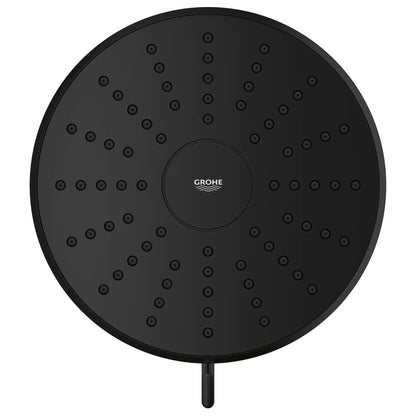 Grohe Tempesta 1.75 GPM AquaBooster Round Multi Spray Matte Black Shower Head