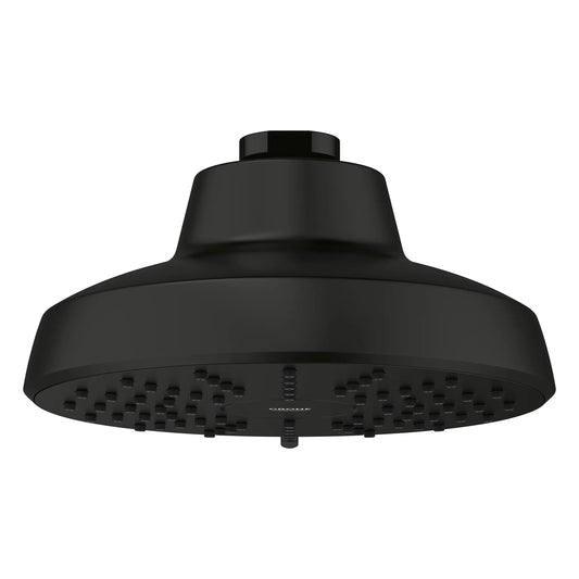 Grohe Tempesta 1.75 GPM AquaBooster Round Multi Spray Matte Black Shower Head