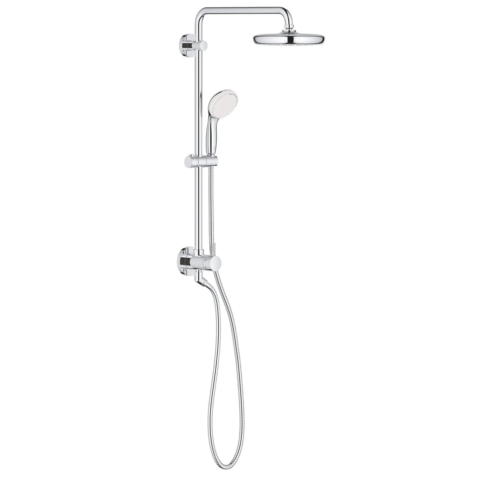 Grohe Tempesta 1.75 GPM Single Spray Shower Head 2-Spray Hand Shower StarLight Chrome 210 Shower System