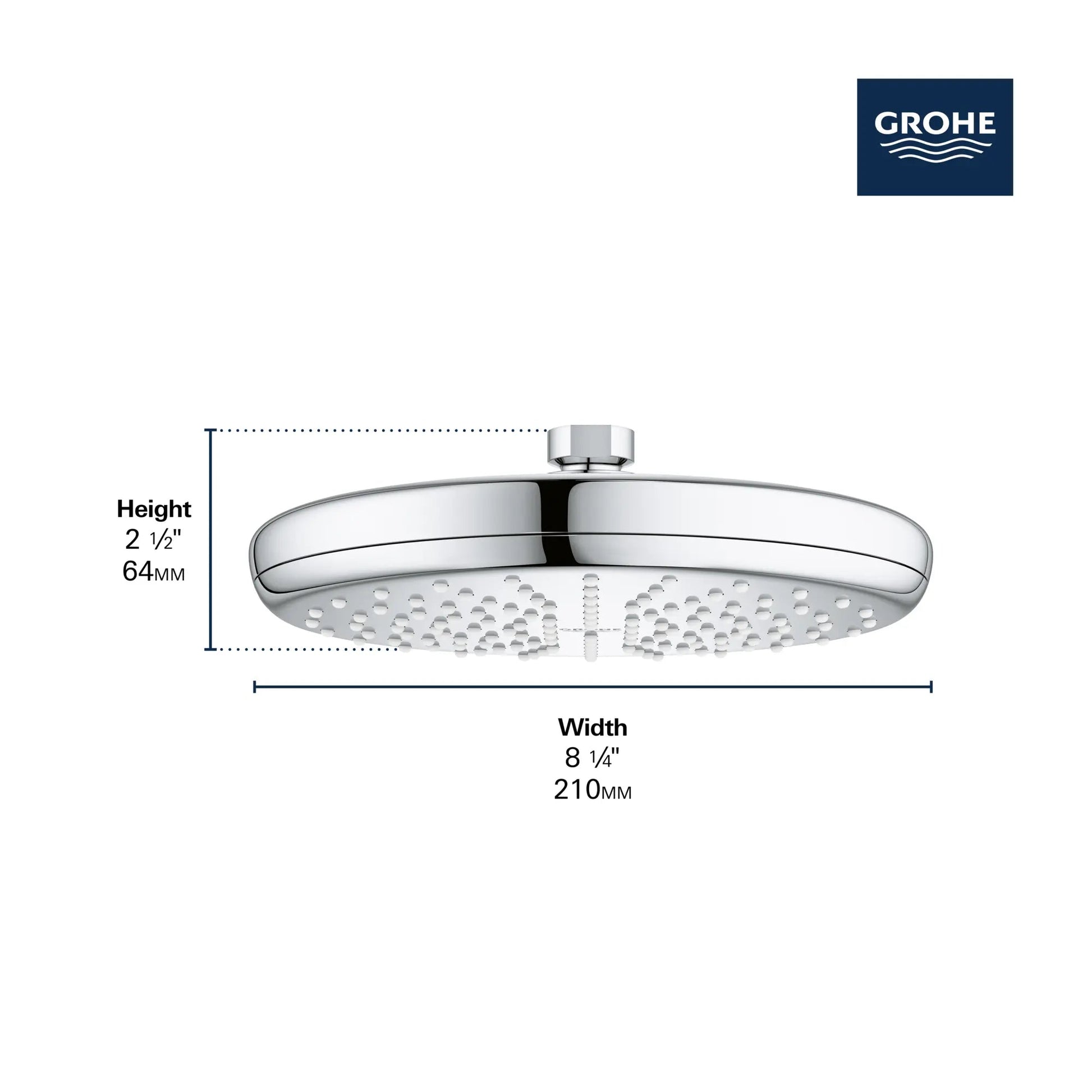 Grohe Tempesta® 8" Single Spray 1.75 GPM Matte Black 210 Shower Head