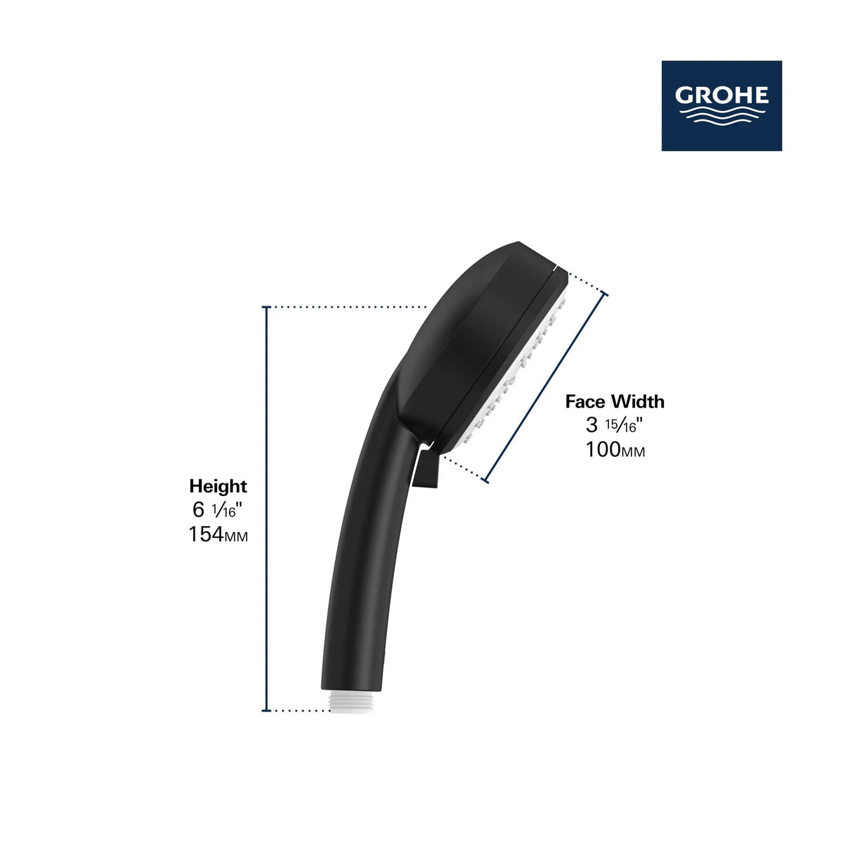 Grohe Tempesta Cosmopolitan 1.75 GPM 2-Spray Matte Black 100 Hand Shower