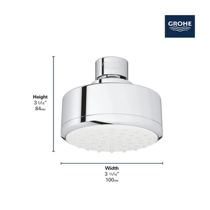 Grohe Tempesta® Cosmopolitan 4" 1-Spray 1.5 GPM StarLight Chrome 100 Shower Head
