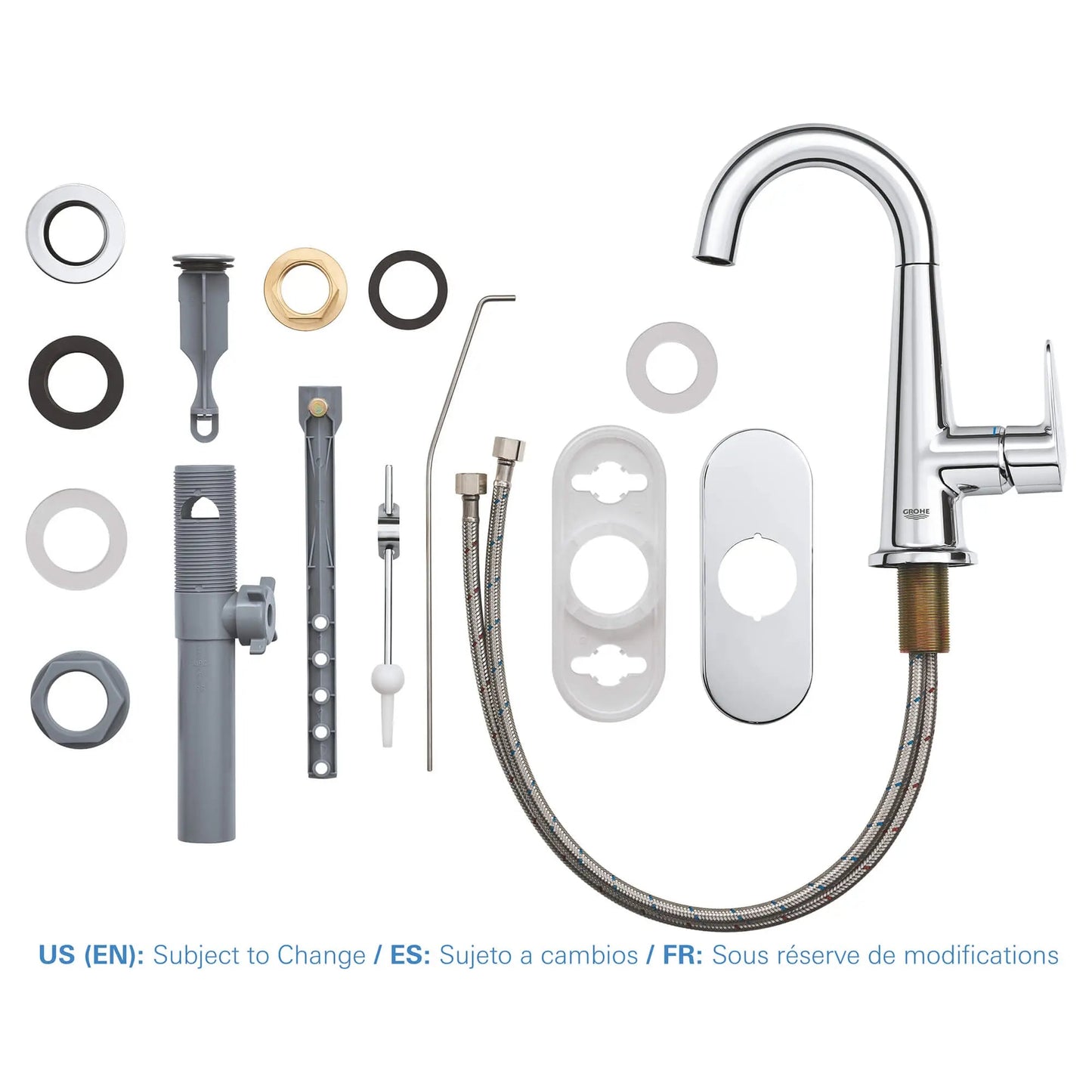 Grohe Veletto 4" Single-Handle 1.2 GPM Centerset StarLight Chrome Faucet