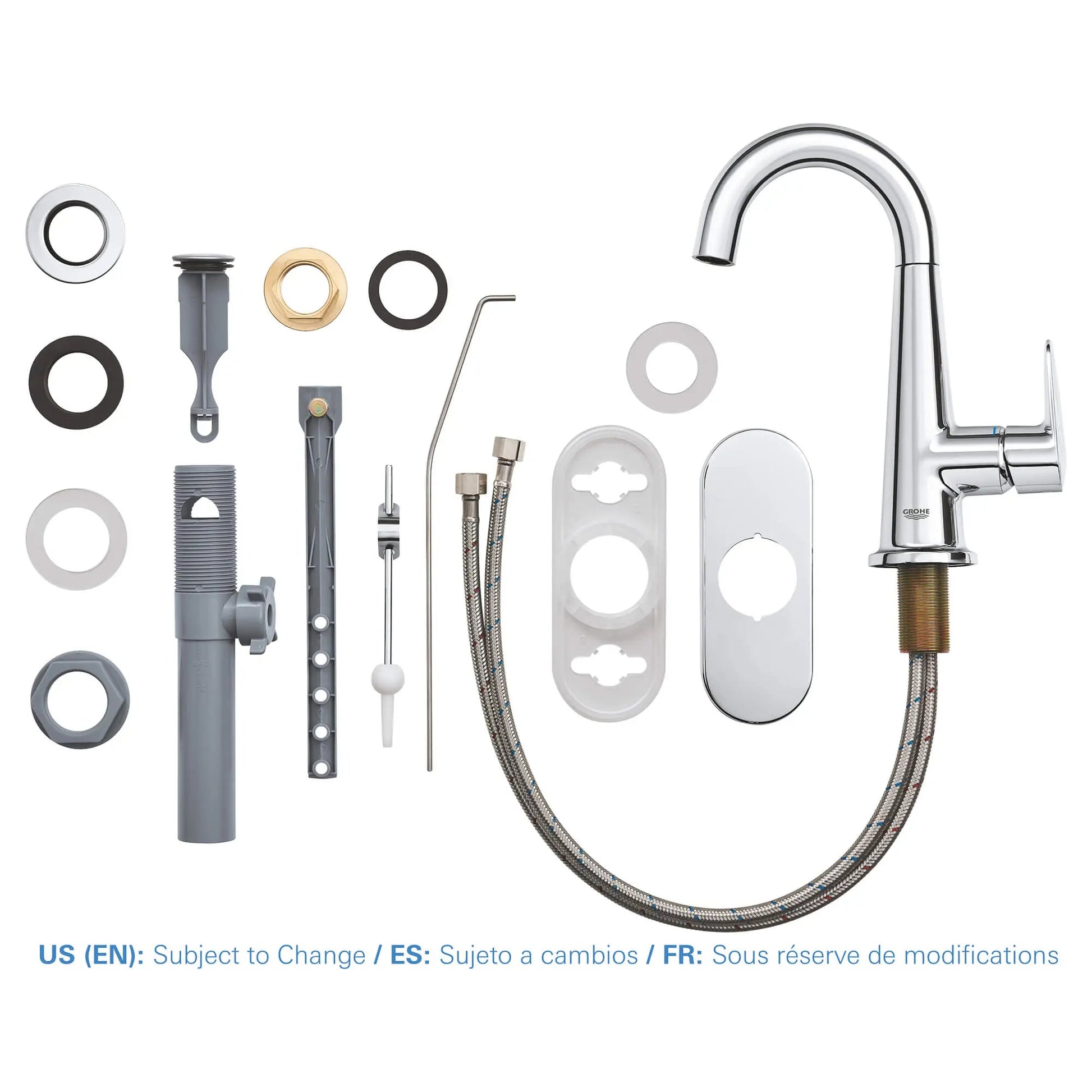 Grohe Veletto 4" Single-Handle 1.2 GPM Centerset StarLight Chrome Faucet