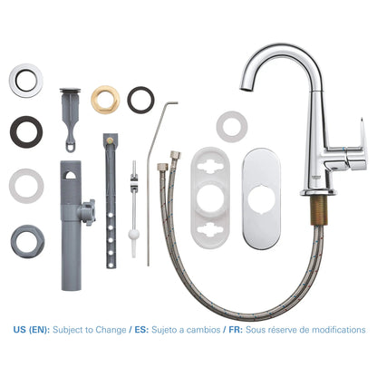 Grohe Veletto 4" Single-Handle 1.2 GPM Centerset StarLight Chrome Faucet