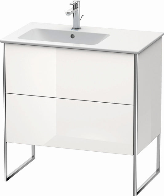 Duravit XSquare 32" White High Gloss Two Drawer Floorstanding Vanity Unit (XS445002222)