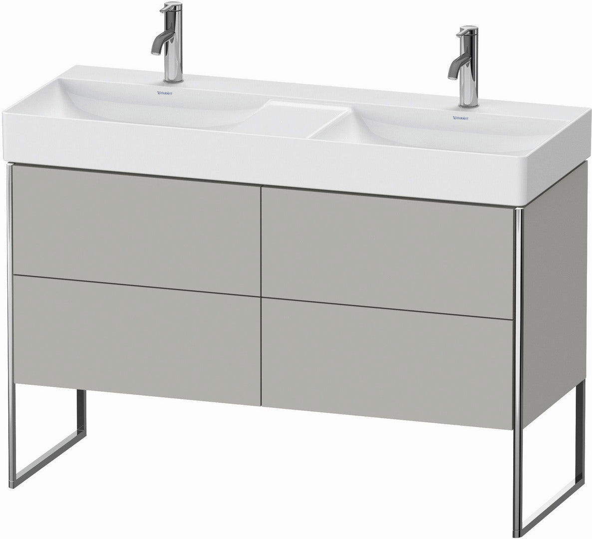 Duravit XSquare 47" Concrete Gray Four Drawer Floorstanding Vanity Unit (XS445600707)