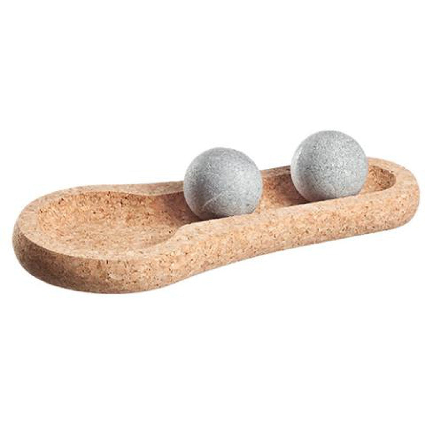 HUKKA 9.84"L x 4.25W x .79"H Solejoy 2 Massage Balls with Natural Cork Base