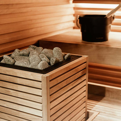 HUUM CORE Series 6.5kW 240V 1PH Black Inlay Thermo-Aspen Wood Exterior Sauna Heater