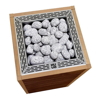 HUUM CORE Series 9kW 240V 1PH Stainless Steel Inlay Thermo-Aspen Wood Exterior Sauna Heater