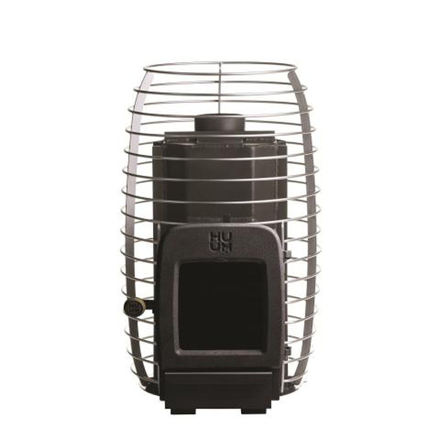 HUUM Hive Heat Brushed Stainless Steel Wood Burning Sauna Stove With Firebox Extension