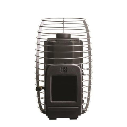 HUUM Hive Heat Brushed Stainless Steel Wood Burning Sauna Stove With Firebox Extension