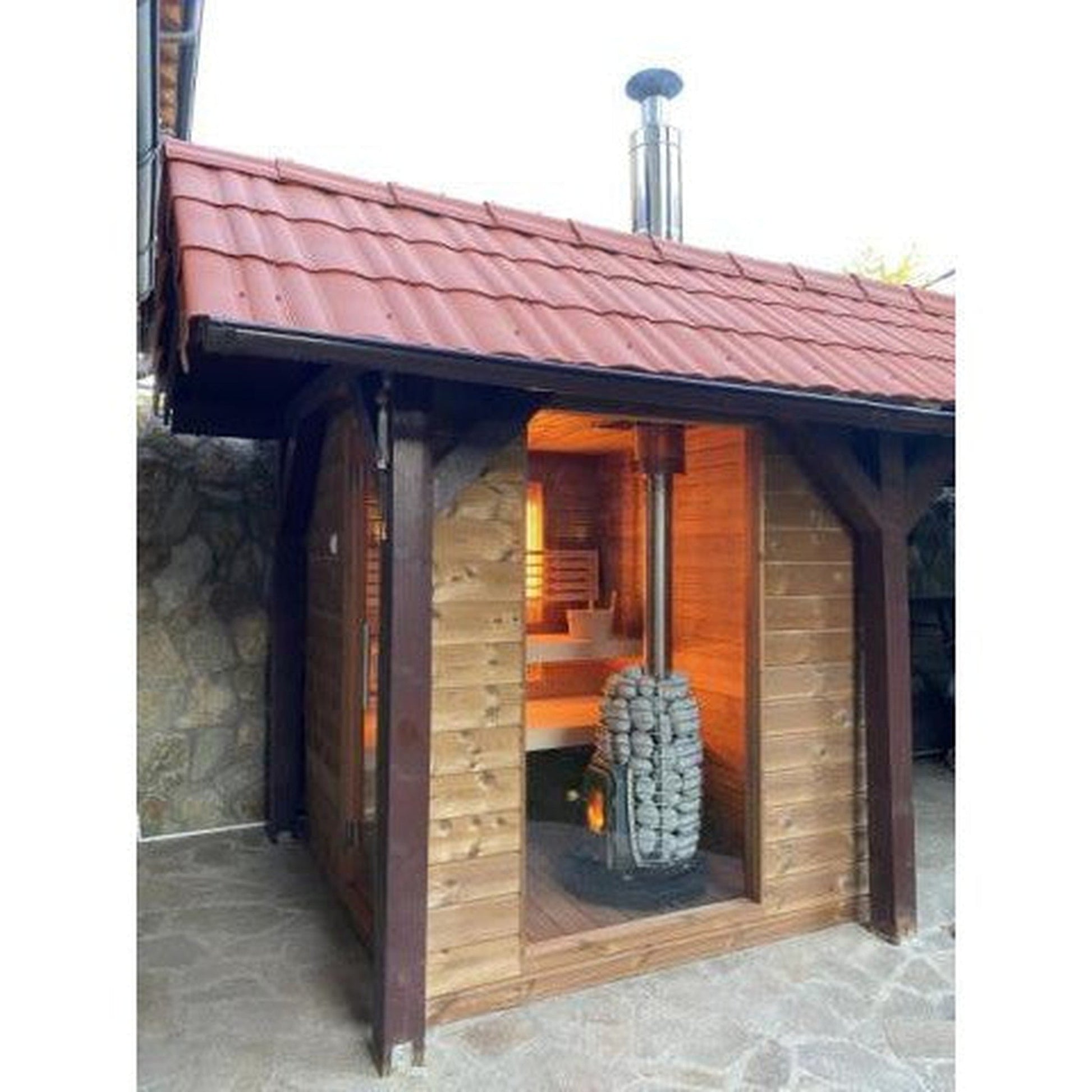 HUUM Thru-Ceiling Stainless Steel Sauna Wood Stove Chimney Set