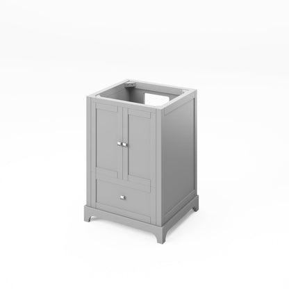 Hardware Resources Jeffrey Alexander Silver Label Addington 24" 2-Door 1-Drawer Gray Freestanding Vanity With Calacatta Vienna Quartz Vanity Top, Backsplash and Rectangle Undermount Sink