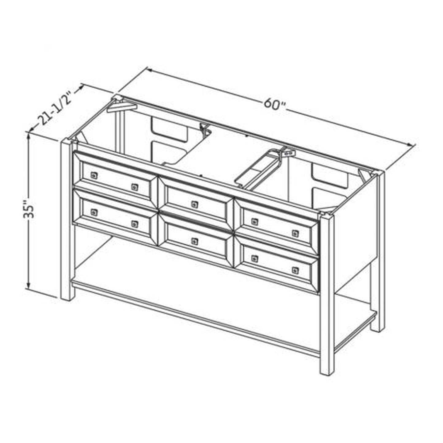 Hardware Resources Jeffrey Alexander Silver Label Adler 60" Black Freestanding Vanity With Double Bowl, Boulder Cultured Marble Vanity Top, Backsplash and Double Rectangle Undermount Sink