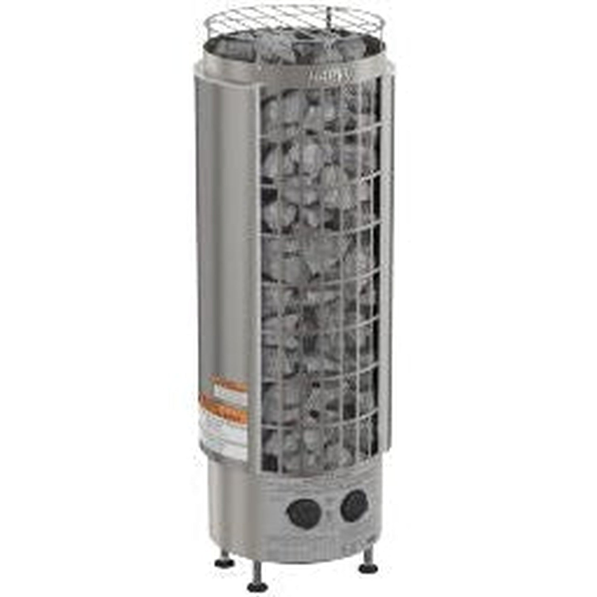 Harvia Cilindro Half Series 8 kW 240V 1PH Freestanding Stainless Steel Electric Sauna Heater With Built-In Timer and Temperature Control