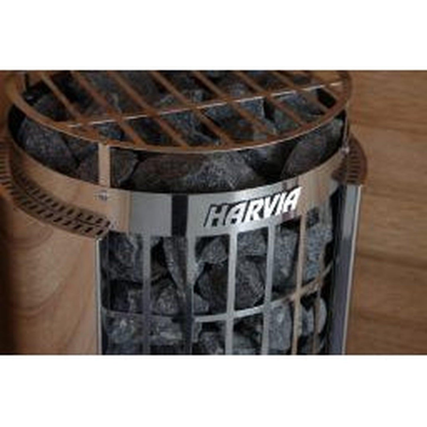 Harvia Cilindro Half Series 8 kW 240V 1PH Freestanding Stainless Steel Electric Sauna Heater With Built-In Timer and Temperature Control