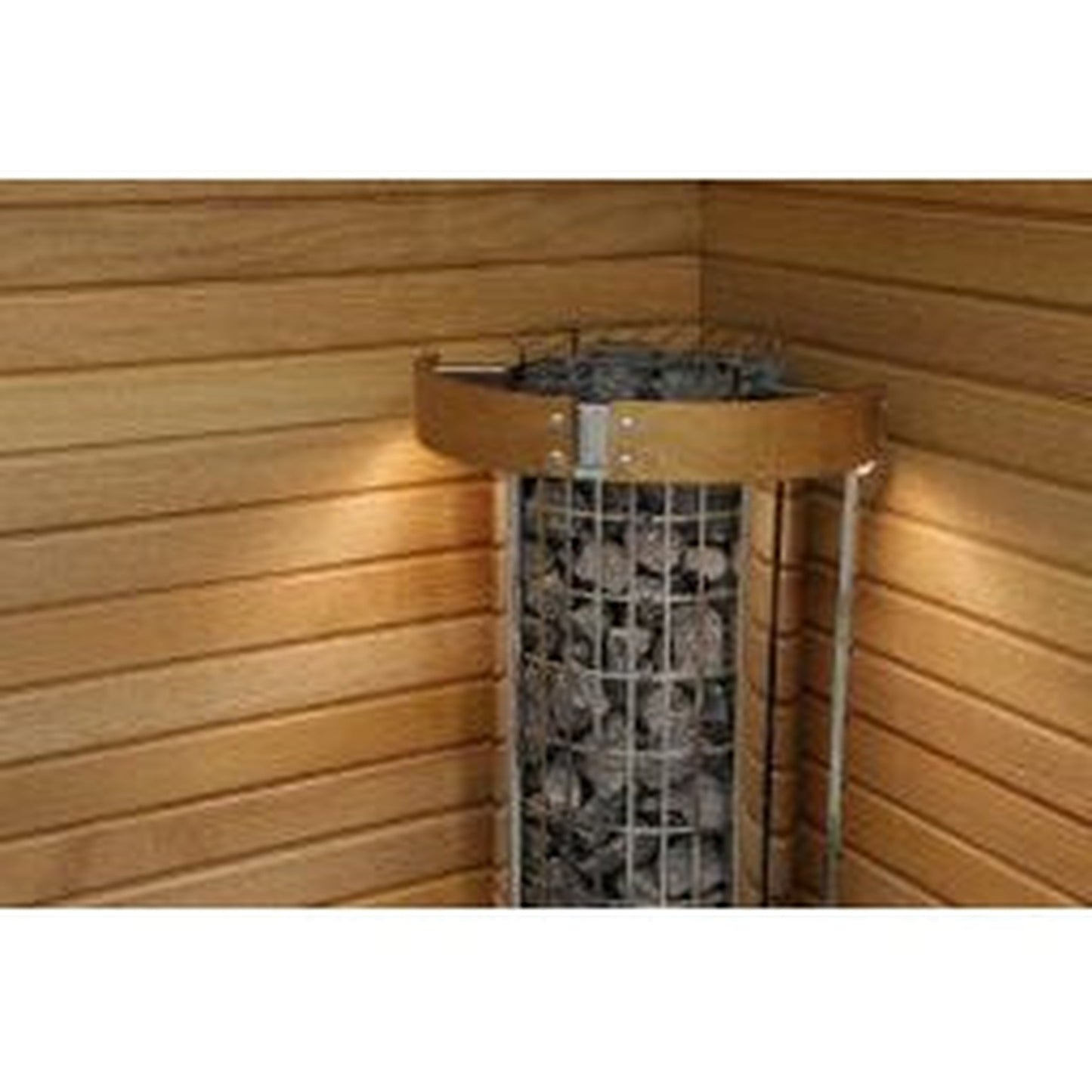 Harvia Cilindro Half Series 9 kW 240V 1PH Freestanding Stainless Steel Electric Sauna Heater With Built-In Timer and Temperature Control