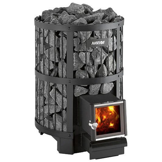 Harvia Legend 21 kW Black Wood-Burning Sauna Stove With Fire Chamber Extension