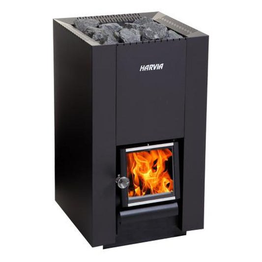 Harvia Linear 26.1 kW Black Stainless Steel Wood-Burning Sauna Stove