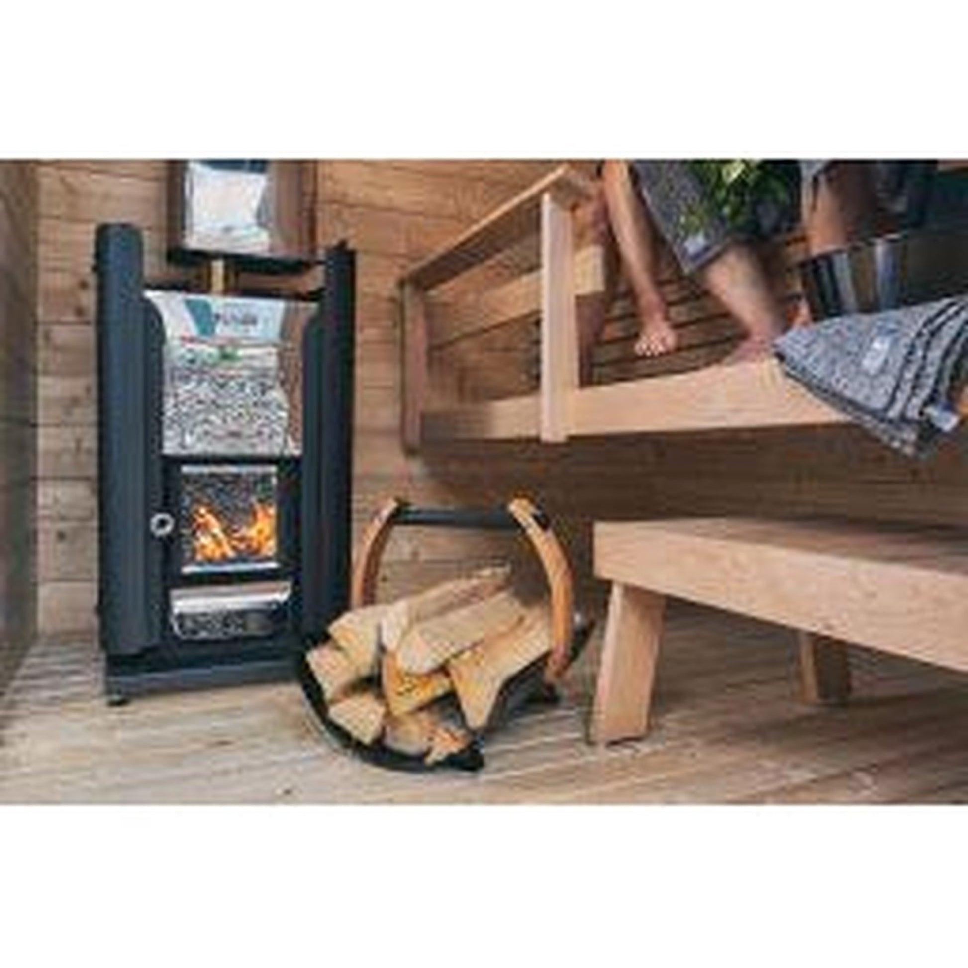 Harvia M3 wood heater with rocks for Dundalk Sauna