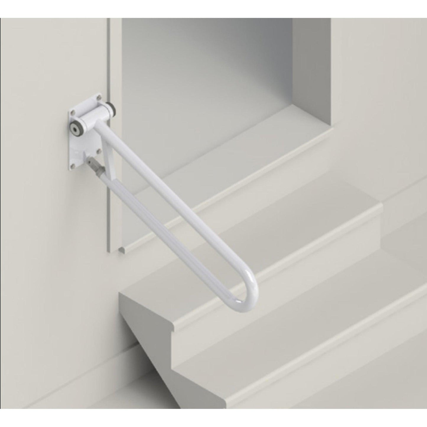 Health Craft PT Rail Angled White Adjustable Wall Mounted Grab Bar