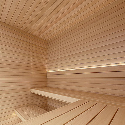 PROSAUNAS Hemlock 1/2" x 4" x 10' Natural Hemlock Wood Vertical Grain, Tongue & Groove, V-Joint 2 Edges Sauna Wall Paneling