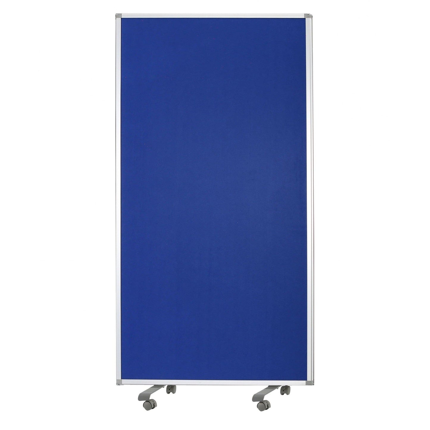 HomeRoots 106" x 1" x 71" Metal And Fabric Screen in Blue Finish