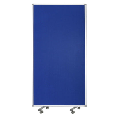 HomeRoots 106" x 1" x 71" Metal And Fabric Screen in Blue Finish