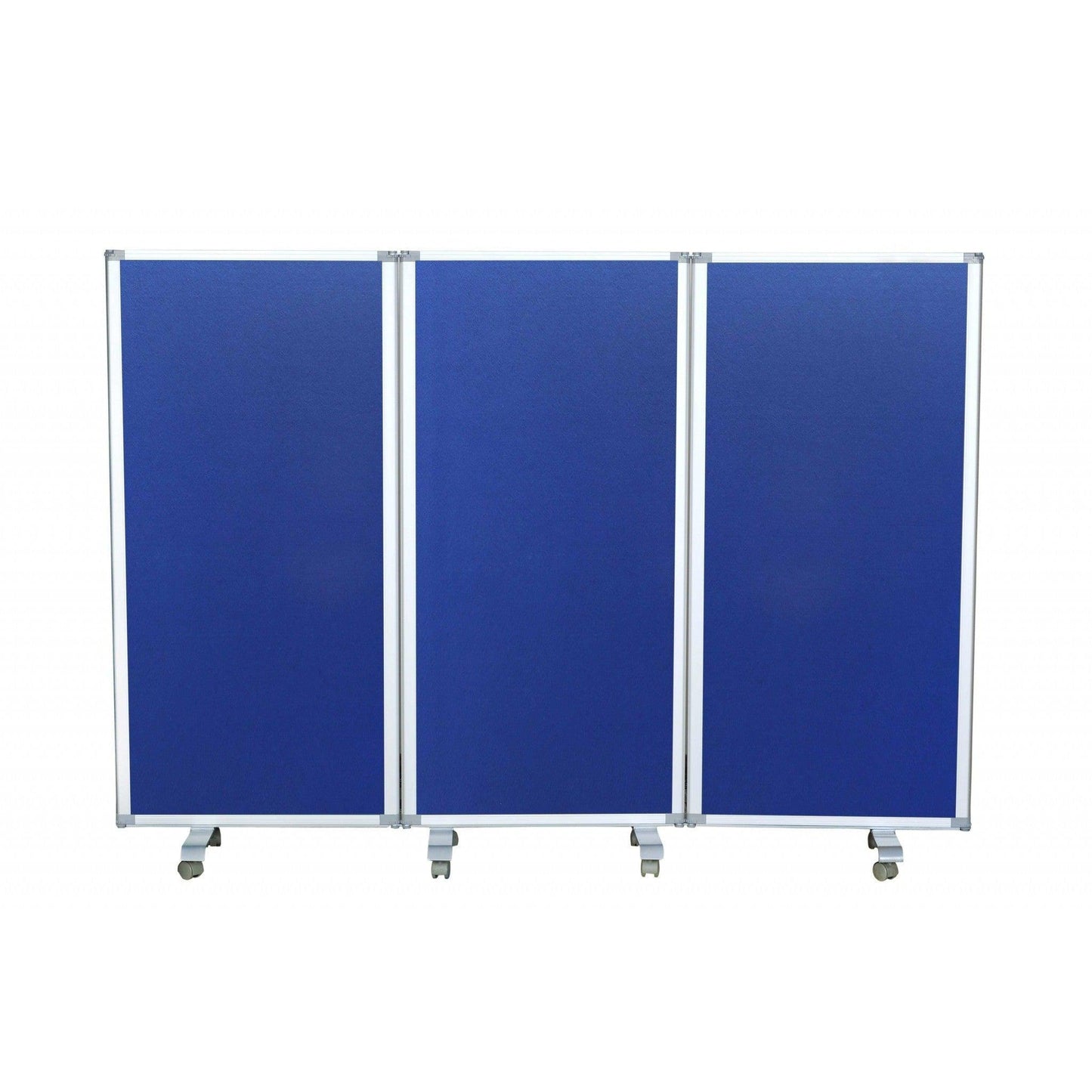 HomeRoots 106" x 1" x 71" Metal And Fabric Screen in Blue Finish