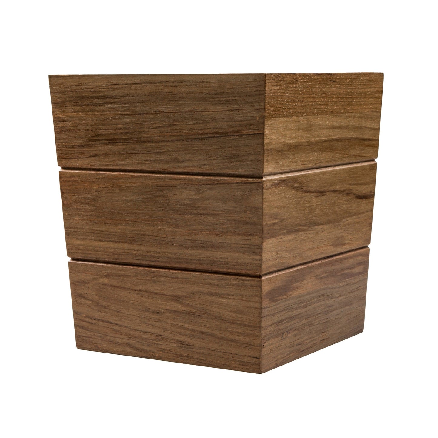 HomeRoots 12" Traditional Solid Teak Large Waste Basket