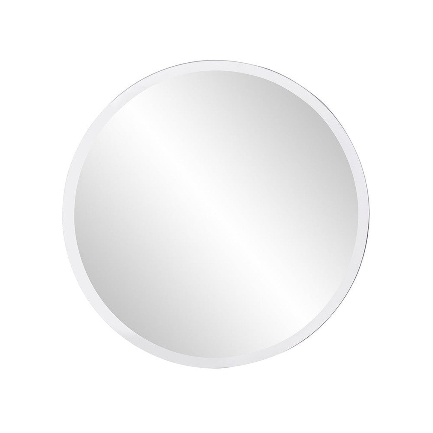 HomeRoots 12' x 12' Minimalist Round Mirror with Beveled Edge