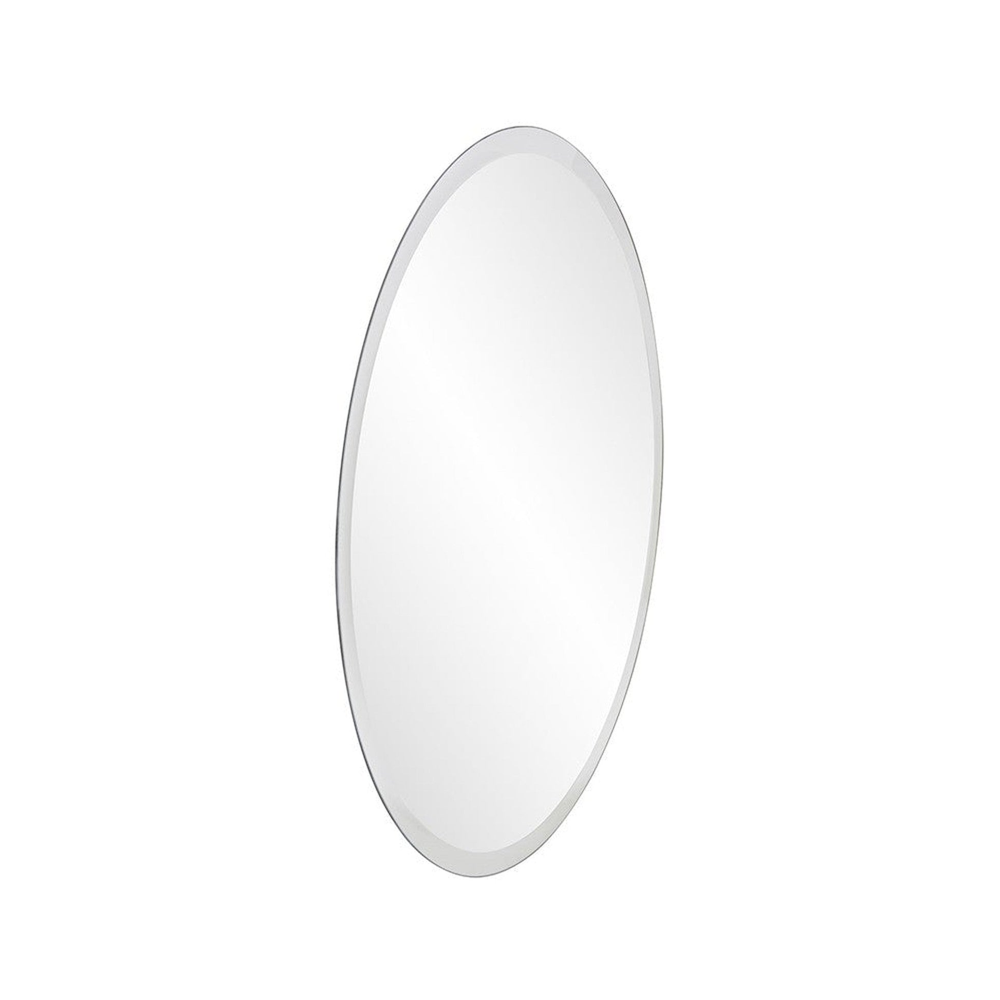 HomeRoots 12' x 12' Minimalist Round Mirror with Beveled Edge