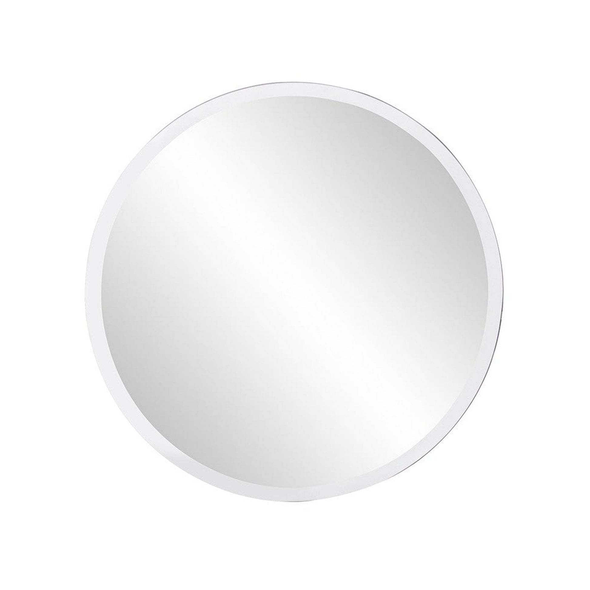 HomeRoots 12' x 12' Minimalist Round Mirror with Beveled Edge
