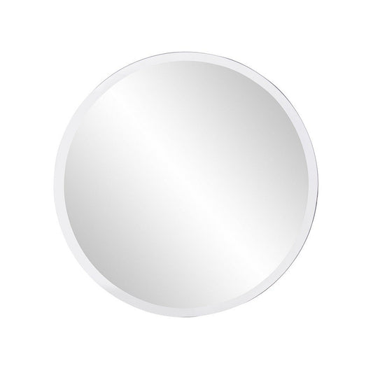 HomeRoots 12' x 12' Minimalist Round Mirror with Beveled Edge