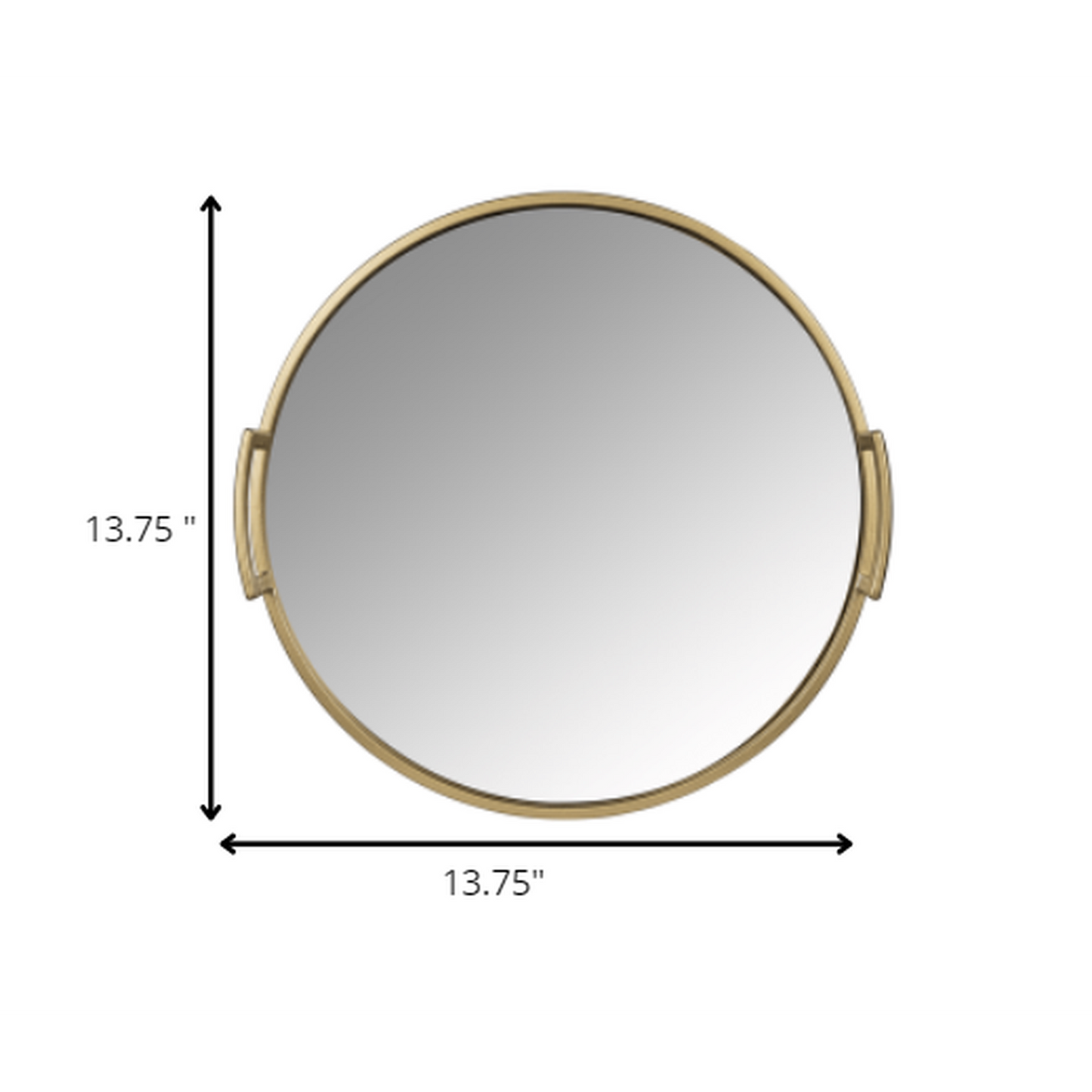 HomeRoots 14 Gold Round Mirrored Decorative Tray