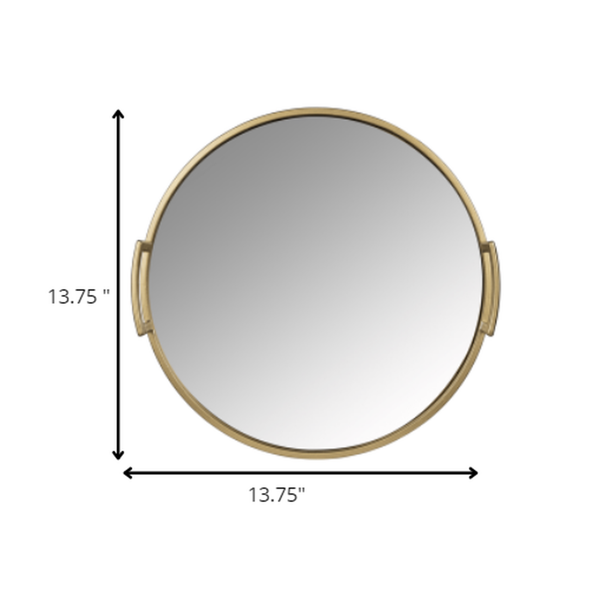 HomeRoots 14 Gold Round Mirrored Decorative Tray