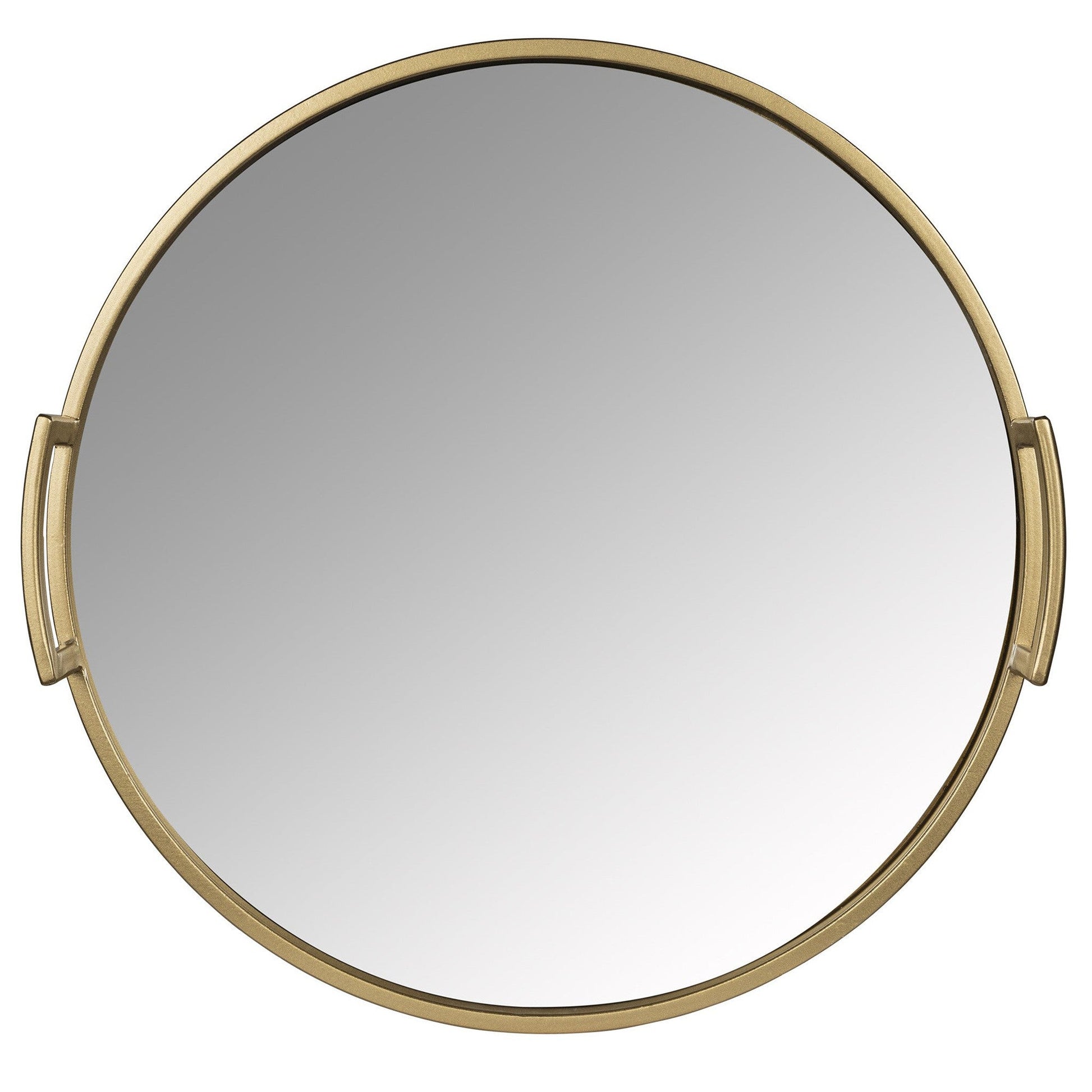 HomeRoots 14 Gold Round Mirrored Decorative Tray