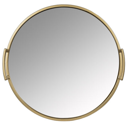 HomeRoots 14 Gold Round Mirrored Decorative Tray