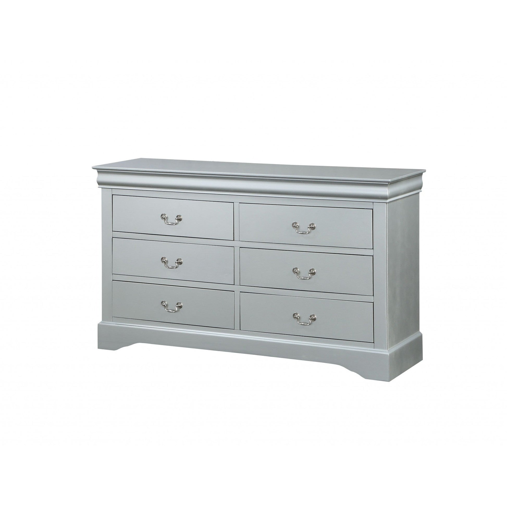 HomeRoots 15' x 57' x 33' Platinum Wood Dresser