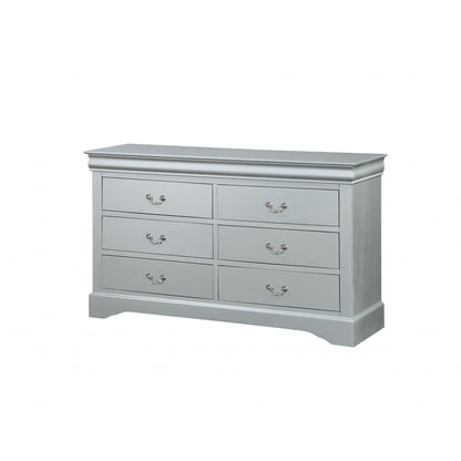 HomeRoots 15' x 57' x 33' Platinum Wood Dresser