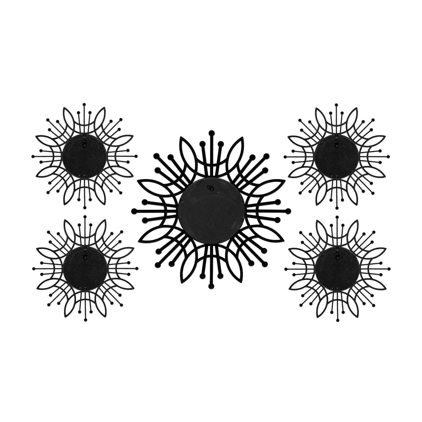 HomeRoots 15.5 Round Silver Burst Metal Framed Wall Mirror