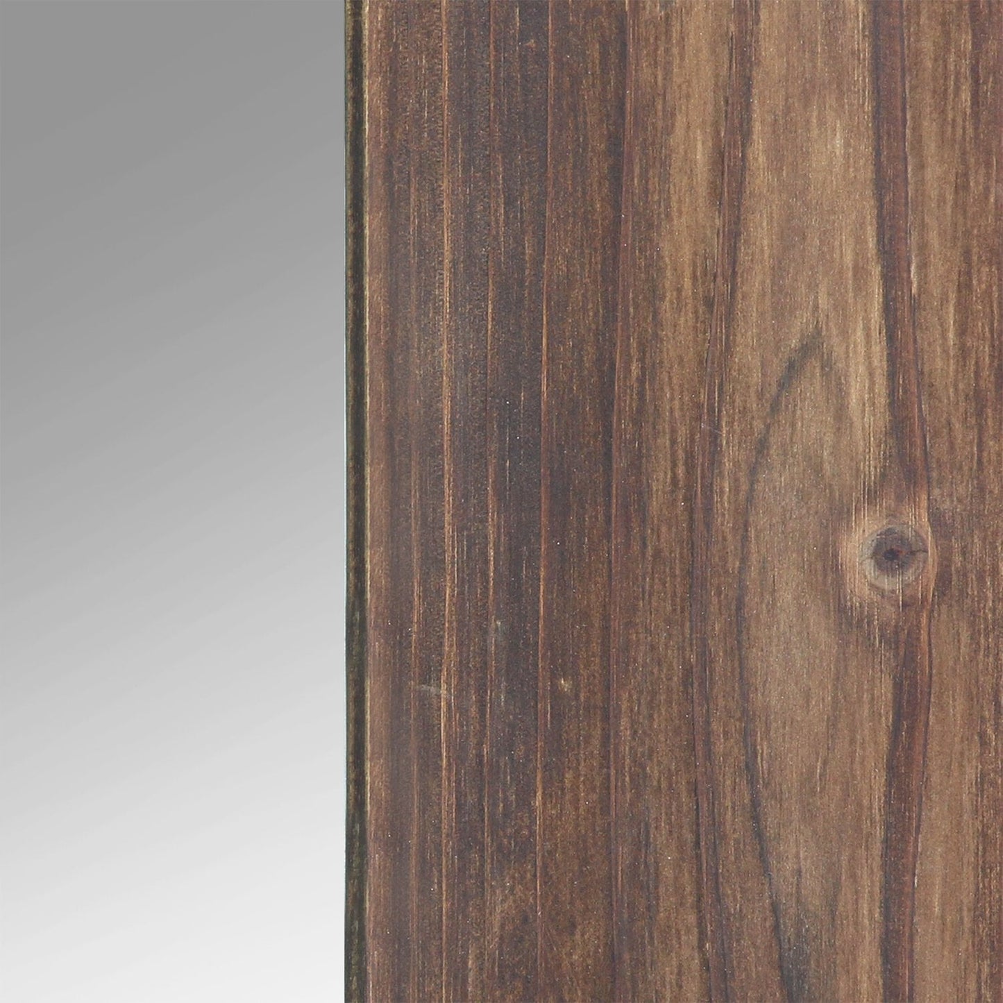 HomeRoots 15.94" x 1.26" x 48.03" Dark Natural Wood Long-Length Design Mirror