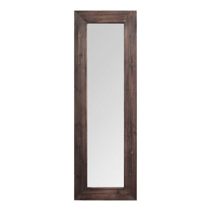 HomeRoots 15.94" x 1.26" x 48.03" Dark Natural Wood Long-Length Design Mirror