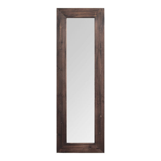 HomeRoots 15.94" x 1.26" x 48.03" Dark Natural Wood Long-Length Design Mirror
