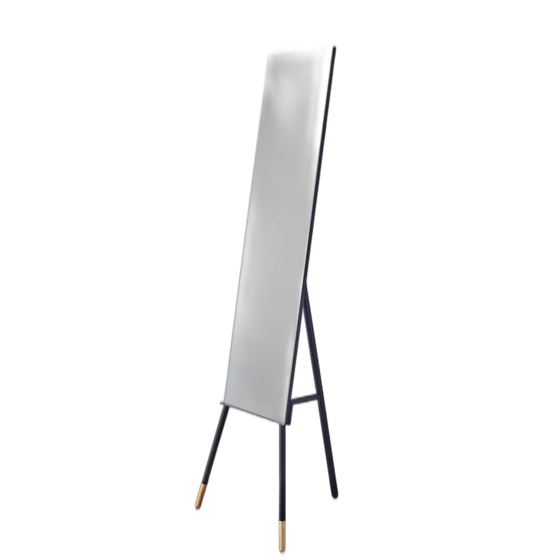 HomeRoots 17' x 17' x 56.75' Black Floor Mirror