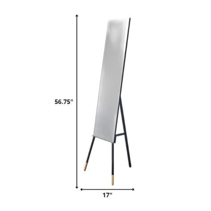 HomeRoots 17' x 17' x 56.75' Black Floor Mirror