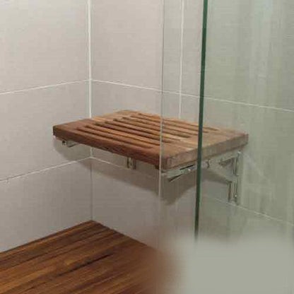 HomeRoots 18" Grand Resort Wall Mount Slat Teak Shower Bench