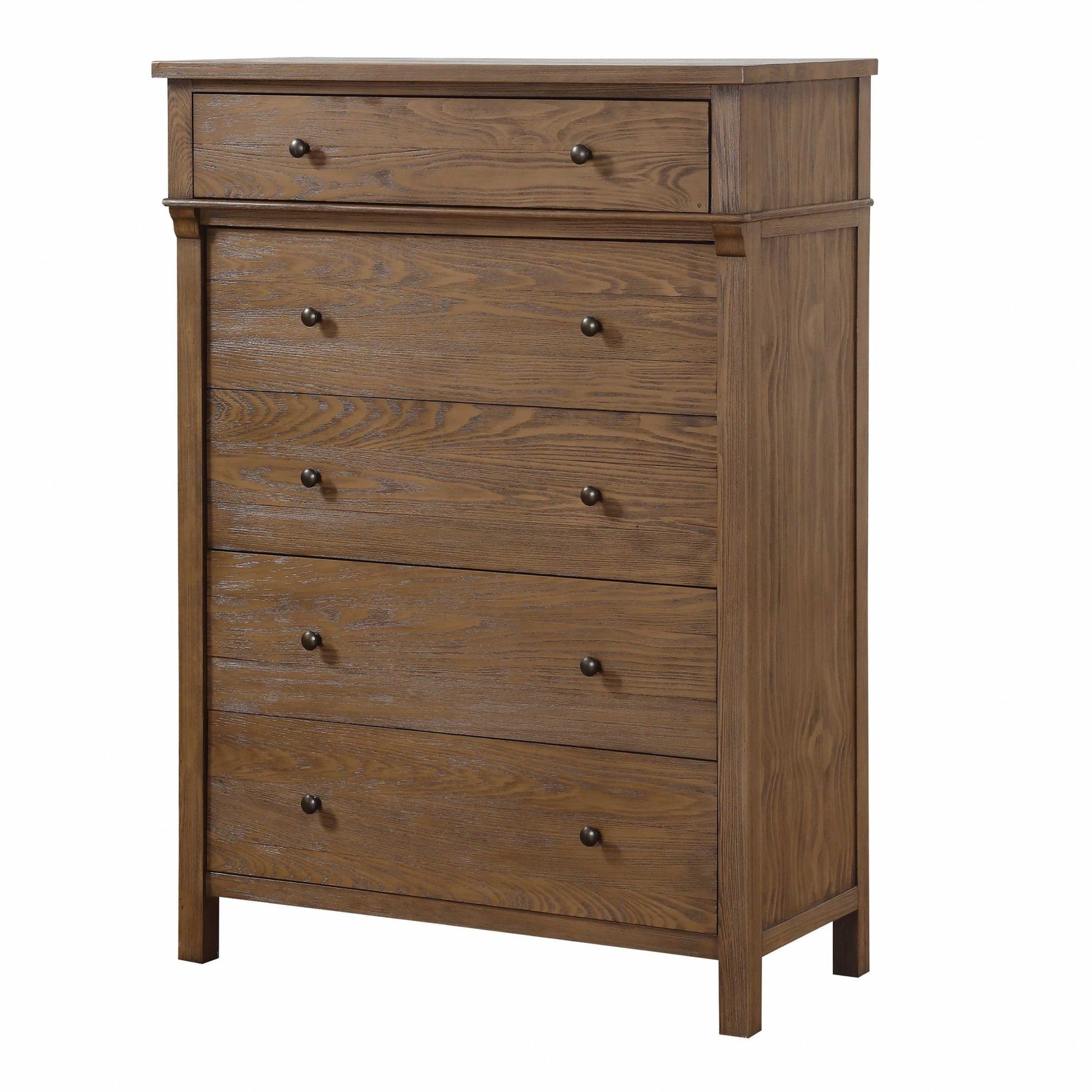 HomeRoots 18" x 38" x 52" Reclaimed Oak Wood Chest in Brown Finish