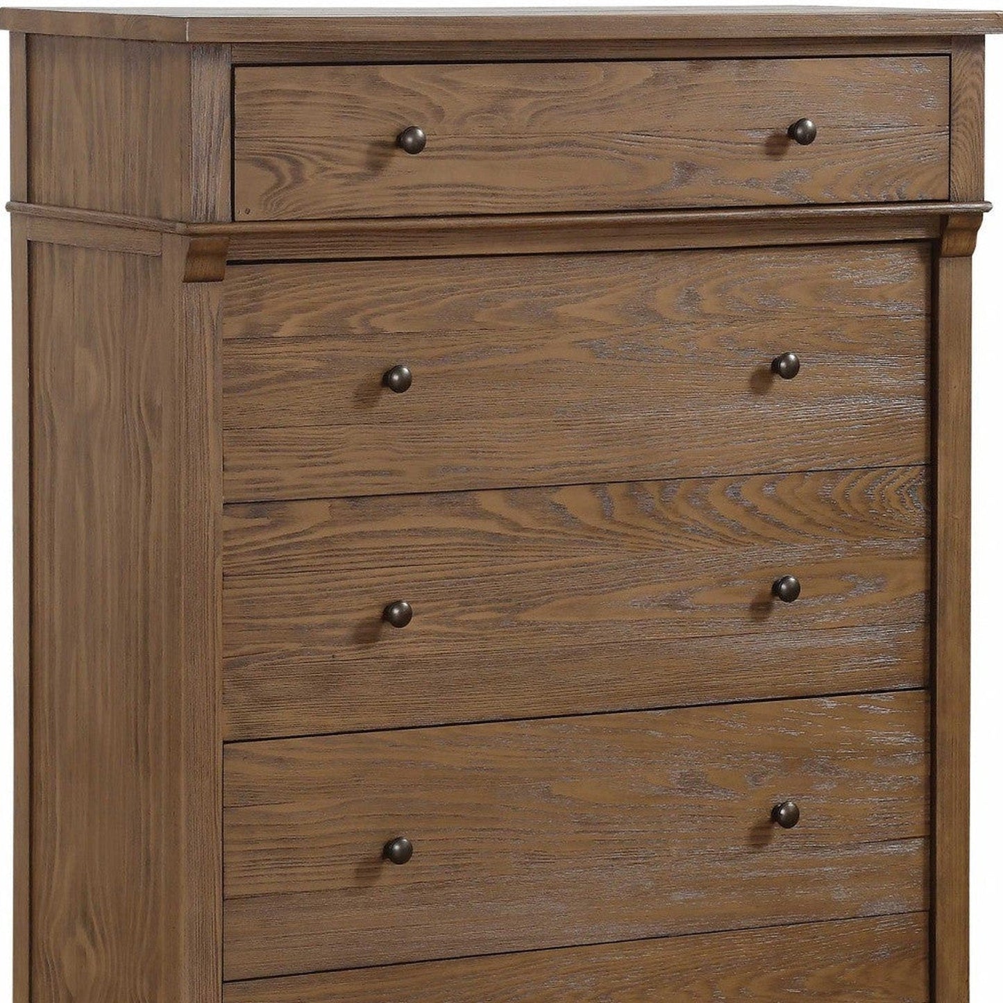 HomeRoots 18" x 38" x 52" Reclaimed Oak Wood Chest in Brown Finish